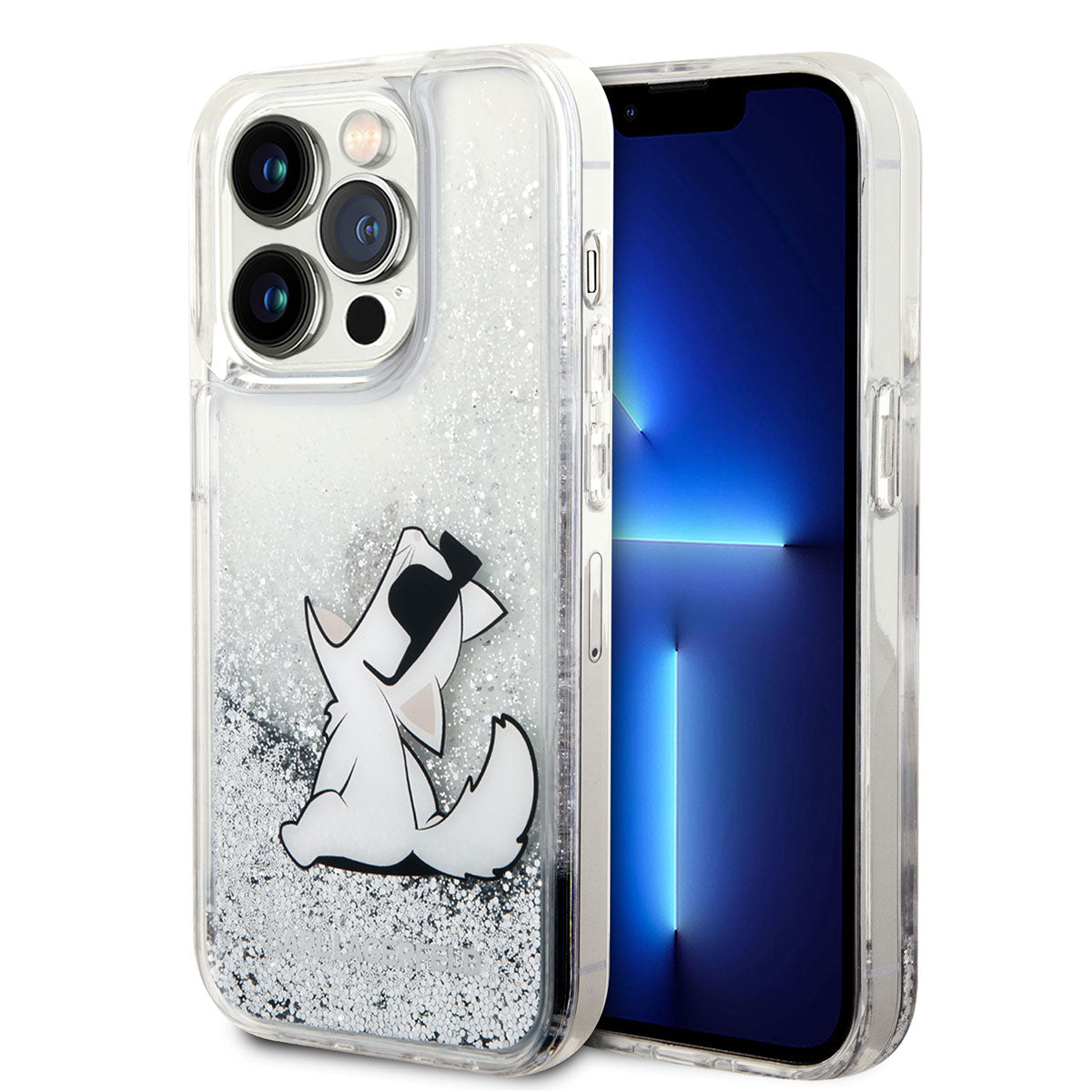 Karl Lagerfeld iPhone 14 Pro Kılıf Sıvılı Simli Choupette Dizayn Telefon Kılıfı - 1 Karl Lagerfeld iPhone 14 Pro Kılıf Sıvılı Simli Choupette Dizayn Telefon Kılıfı - 1